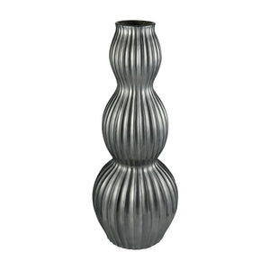 Atlas Vistula Tall Pewter Planter - Sculptural Fiberglass Design for Indoor & Outdoor Elegance, 47.6” H AC11666-01