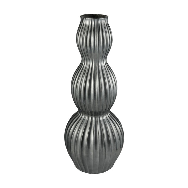 Atlas Vistula Tall Pewter Planter - Sculptural Fiberglass Design for Indoor & Outdoor Elegance, 47.6” H AC11666-01