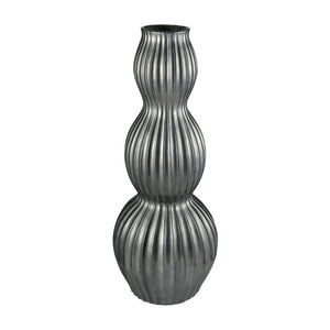 Atlas Vistula Tall Pewter Planter - Sculptural Fiberglass Design for Indoor & Outdoor Elegance, 47.6” H AC11666-01