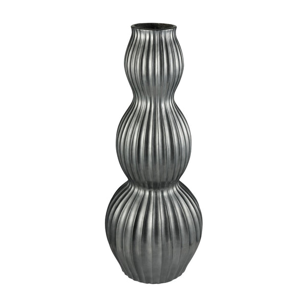 Atlas Vistula Tall Pewter Planter - Sculptural Fiberglass Design for Indoor & Outdoor Elegance, 47.6” H AC11666-01