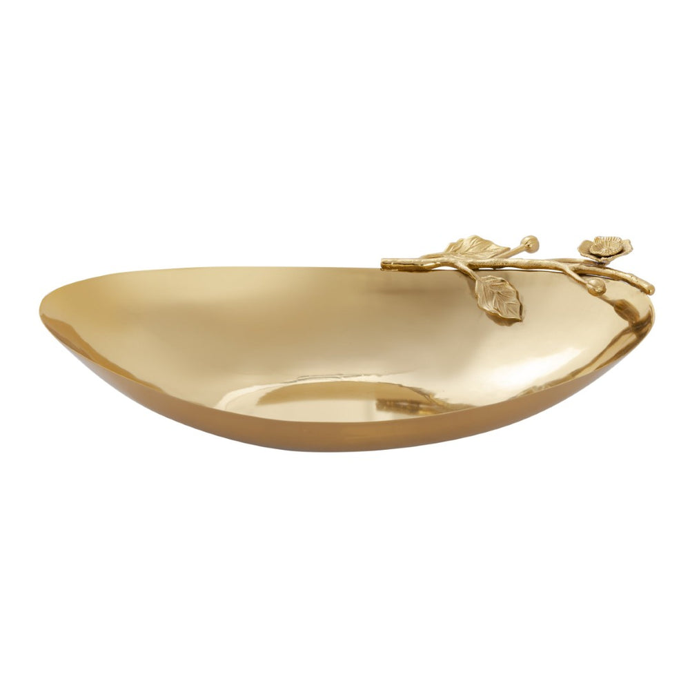 Atlas Walton Bowl - Elegant Gold Metal Centerpiece with Organic Shape and Nature-Inspired Detailing AC11667-01