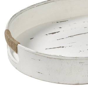 Atlas Waterfront Oval Serving Tray with Rope Handles - Coastal Charm for Home Décor & Organizing Needs AC11668-01