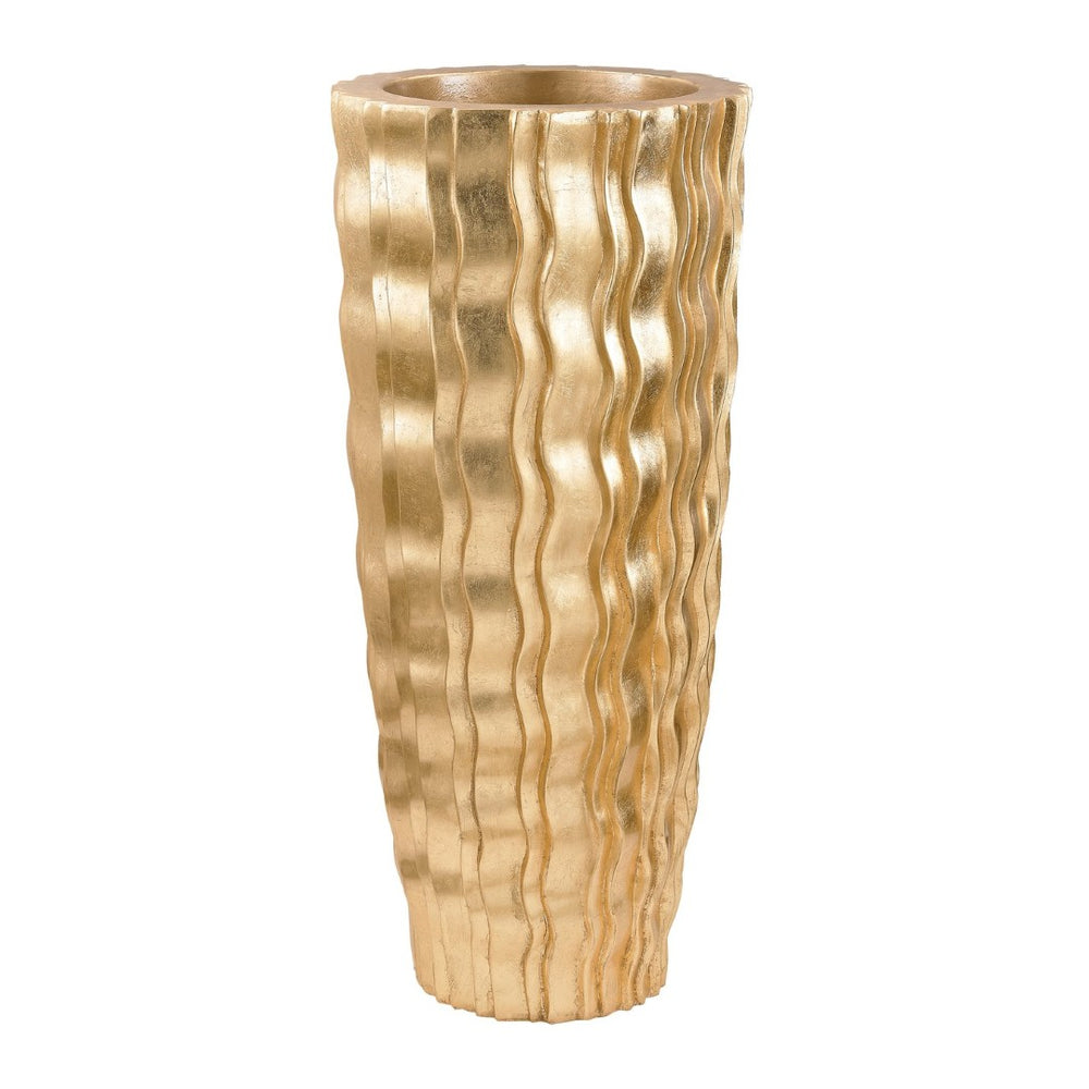 Atlas Wave Vase - Gold Sculptural Accent for Home Decor, Lightweight Kelp-Inspired Design, 36" Tall AC11669-01