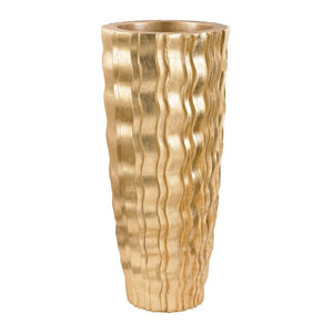 Atlas Wave Vase - Gold Sculptural Accent for Home Decor, Lightweight Kelp-Inspired Design, 36" Tall AC11669-01