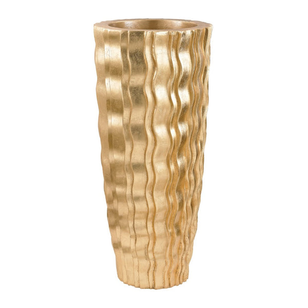 Atlas Wave Vase - Gold Sculptural Accent for Home Decor, Lightweight Kelp-Inspired Design, 36" Tall AC11669-01