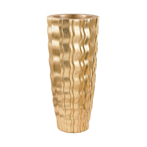 Atlas Wave Vase - Gold Sculptural Accent for Home Decor, Lightweight Kelp-Inspired Design, 36" Tall AC11669-01