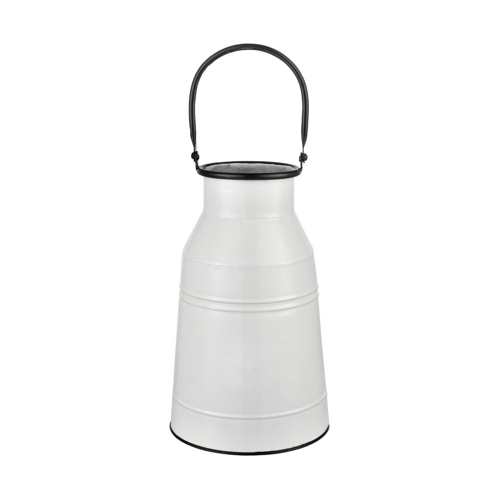 Atlas Welle Metal Vase - Rustic White Farmhouse Decor for Fresh Flowers, Dried Arrangements & More AC11673-01
