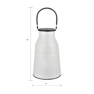 Atlas Welle Metal Vase - Rustic White Farmhouse Decor for Fresh Flowers, Dried Arrangements & More AC11673-01