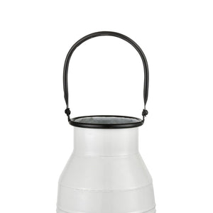 Atlas Welle Metal Vase - Rustic White Farmhouse Decor for Fresh Flowers, Dried Arrangements & More AC11673-01
