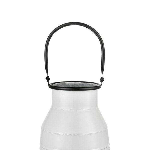 Atlas Welle Metal Vase - Rustic White Farmhouse Decor for Fresh Flowers, Dried Arrangements & More AC11673-01