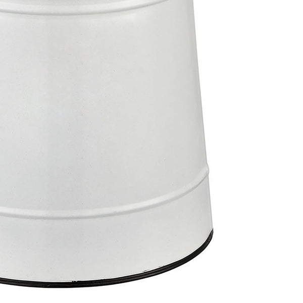 Atlas Welle Metal Vase - Rustic White Farmhouse Decor for Fresh Flowers, Dried Arrangements & More AC11673-01