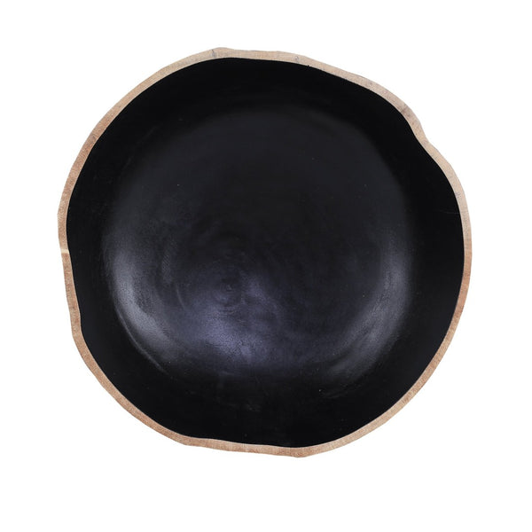 Atlas Weller Bowl Set of 2 – Artisanal Teak with Satin Black Interior for Modern Home Decor & Organization AC11674-01S