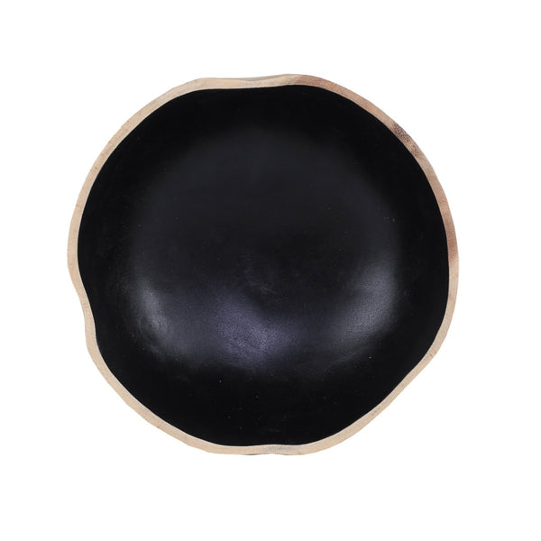 Atlas Weller Bowl Set of 2 – Artisanal Teak with Satin Black Interior for Modern Home Decor & Organization AC11674-01S