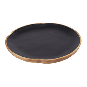 Atlas Weller Plate - Handcrafted Decorative Accent in Satin Black & Natural Suar Wood for Stylish Decor AC11675-01