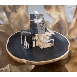 Atlas Weller Plate - Handcrafted Decorative Accent in Satin Black & Natural Suar Wood for Stylish Decor AC11675-01