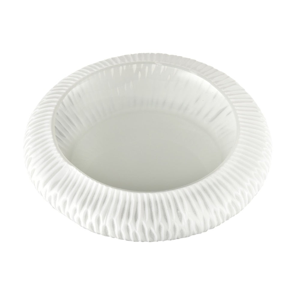 Atlas Wendy Bowl - Elegant Frosted Glass Decorative Centerpiece for Coastal & Scandinavian Interiors AC11676-01