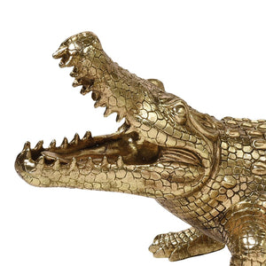 Atlas What a Croc Sculpture - Stunning Gold Crocodile Centerpiece for Home Decor & Chic Accent Pieces AC11678-01