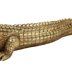 Atlas What a Croc Sculpture - Stunning Gold Crocodile Centerpiece for Home Decor & Chic Accent Pieces AC11678-01