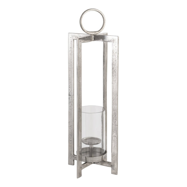 Atlas Wilmot Lantern - Timeless Polished Nickel Accent for Elegant Illumination in Any Space Large Silver AC11684-02