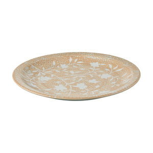Atlas Yvonne Charger - Handcrafted Cream Glazed Decorative Accent with Floral Design for Unique Displays AC11692-01