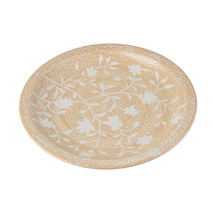 Atlas Yvonne Charger - Handcrafted Cream Glazed Decorative Accent with Floral Design for Unique Displays AC11692-01