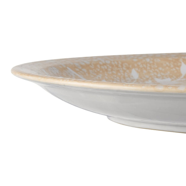 Atlas Yvonne Charger - Handcrafted Cream Glazed Decorative Accent with Floral Design for Unique Displays AC11692-01