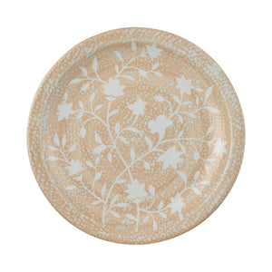 Atlas Yvonne Charger - Handcrafted Cream Glazed Decorative Accent with Floral Design for Unique Displays AC11692-01