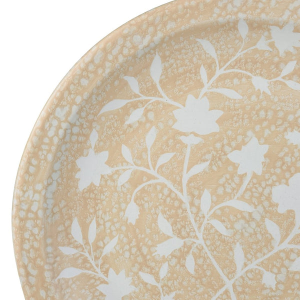 Atlas Yvonne Charger - Handcrafted Cream Glazed Decorative Accent with Floral Design for Unique Displays AC11692-01