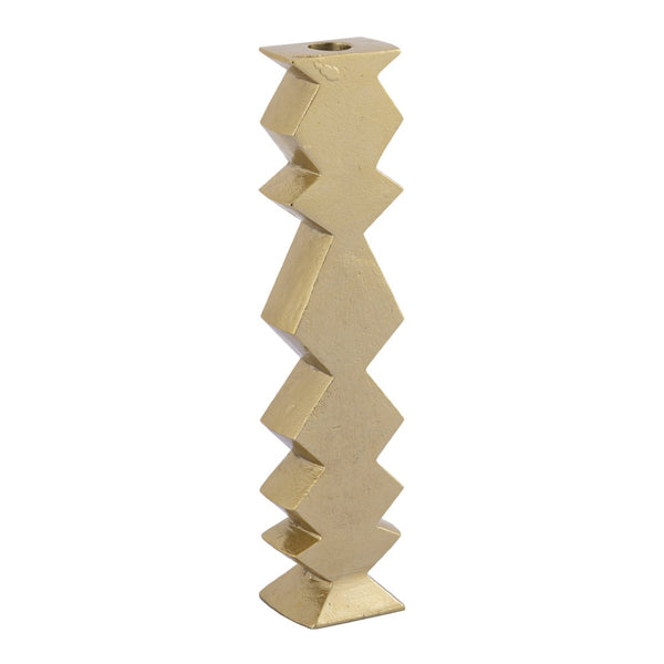 Atlas Zig Zag Taper Holders Set of 3 - Midcentury Elegance in Aged Brass for Stylish Tabletop Decor AC11694-01S