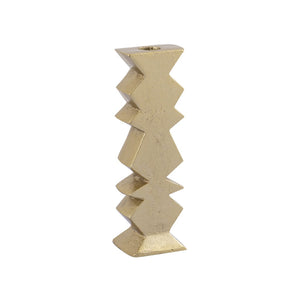Atlas Zig Zag Taper Holders Set of 3 - Midcentury Elegance in Aged Brass for Stylish Tabletop Decor AC11694-01S