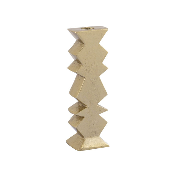 Atlas Zig Zag Taper Holders Set of 3 - Midcentury Elegance in Aged Brass for Stylish Tabletop Decor AC11694-01S