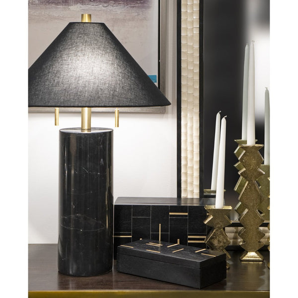 Atlas Zig Zag Taper Holders Set of 3 - Midcentury Elegance in Aged Brass for Stylish Tabletop Decor AC11694-01S