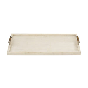 Atlas Elia Tray - Bone Decorative Serving Tray with Elegant Handles for Stylish Home Organization & Display AC11696-01