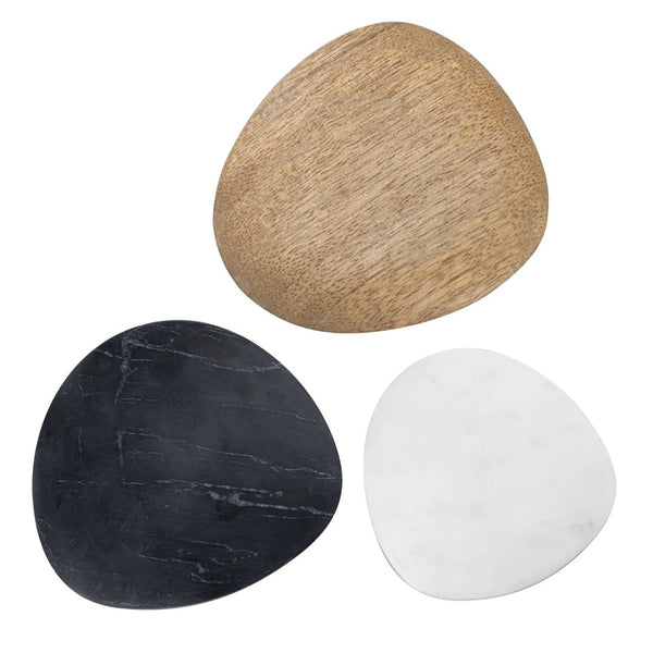 Atlas Cairn Decorative Object Set of 3 - Unique Marble and Wood Table Accents for Stylish Home Decor AC11700-01S