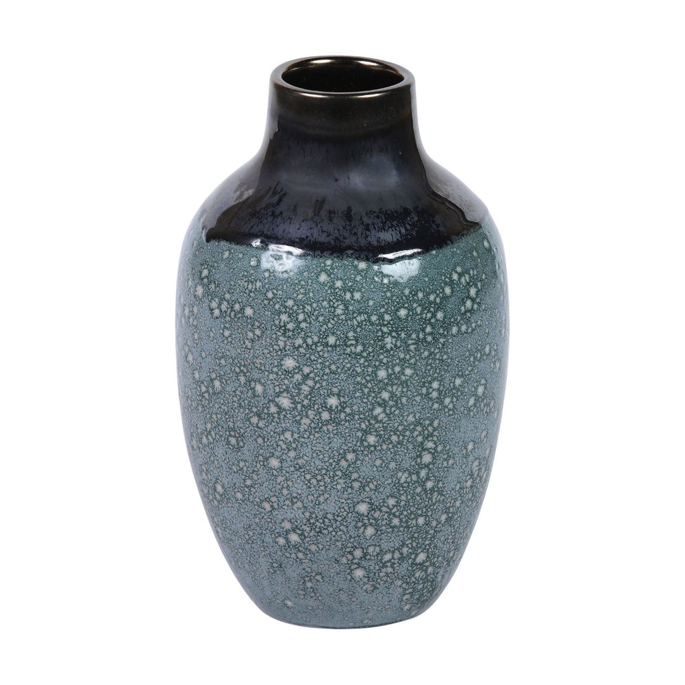 Atlas Clayton Vase - Modern Earthenware Decor with Two-Tone Glaze and Gold Accents for Stylish Interiors AC11703-01