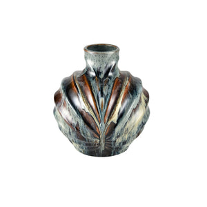Atlas Kelly Vase - Medium Decorative Accent with Coastal Tones, Unique Glaze, and Textured Design AC11705-01