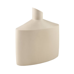 Atlas Ralls Vase - Sculptural Matte Beige Earthenware for Modern Décor & Contemporary Interiors, 8.5" Tall AC11706-01