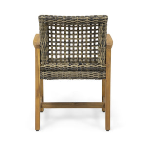 English Elm Christopher Knight Home® - HAMPTON Acacia Wood Dining Chair Pair with Handwoven Wicker Seats and Durable Velvet Finish Natural Stained 60400.00