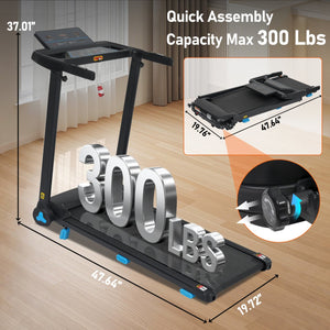 English Elm Treadmill Foldable Home Gym with 3hp Motor Incline Cushioned Belt and Bluetooth Speaker N728P337620B