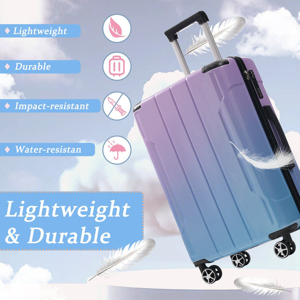 English Elm Luggage 3 Piece Polycarbonate Hardshell Set with Tsa Lock and Spinner Wheels for Travel N730P298383M