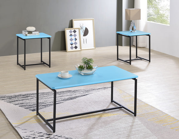 English Elm Gaetano Carbon Fiber Wrap 3 Piece Living Room Coffee and End Table Set B2749P413281