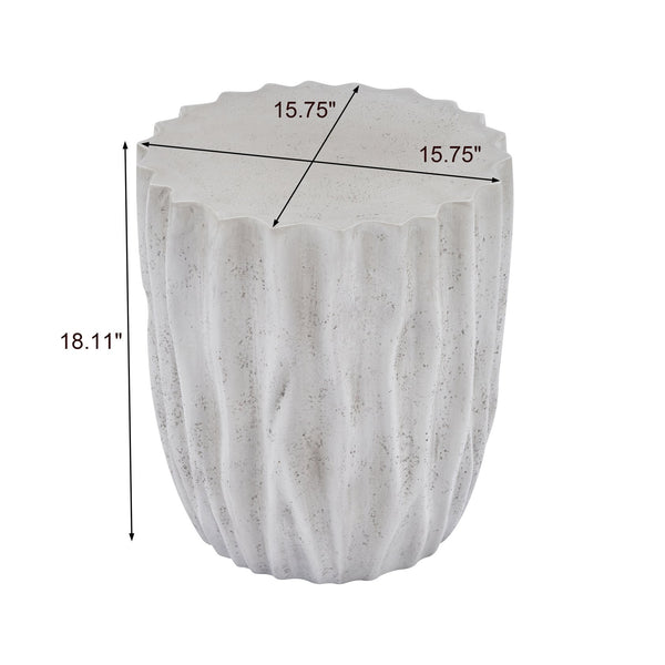English Elm Tree Stump Mgo Accent Table Realistic Bark Texture Indoor Outdoor Rustic Side Antique Grey N776P372347T