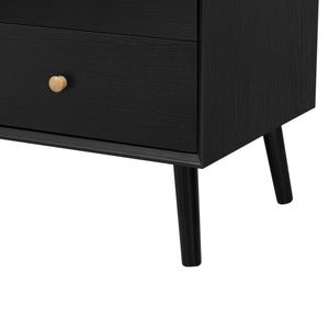 English Elm 70" Mid Century TV Stand with Rattan Doors, 2 Soft-Close Drawers & Open Shelves, Textured Woodgrain Finish, Durable MDF Frame and Solid Wood Legs for Living Room Entertainment (Fits TVs up to 80") N710P295759B