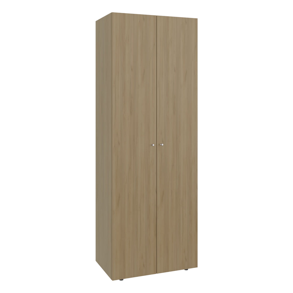 English Elm Home 2 Doors Closet System Armoire with Hanging Rod & Shelf, Compact Modern Oak Storage Solution for Small Spaces B200P362057