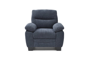 English Elm Summerton Plush Chenille Accent Chair with Removable Back, Coil Spring Seat and Padded Arms Blue 31 L x 36 W x 15 H B078P349521