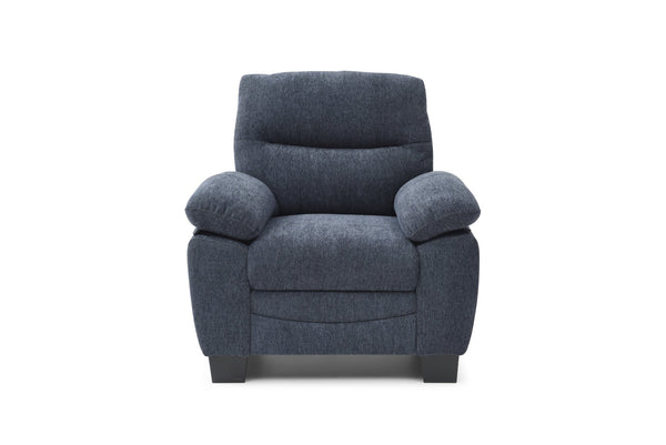 English Elm Summerton Plush Chenille Accent Chair with Removable Back, Coil Spring Seat and Padded Arms Blue 31 L x 36 W x 15 H B078P349521