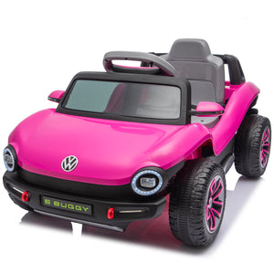 English Elm 12v Licensed Volkswagen Beetle Ride on Car with Remote Control and Suspension for Kids Pink W1578P416240
