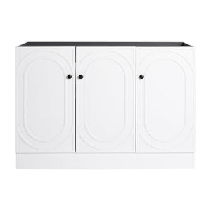 English Elm 48" Modern Freestanding Bathroom Vanity with Integrated Basin, Adjustable Shelf & 3 Metal Handles White W999P241069