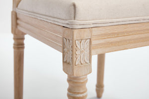 English Elm French Country Dining Chairs Set Of 2, Elegant Upholstered Rattan Back For Dining & Living Spaces W3426P324535