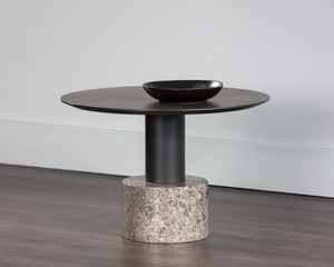 Sunpan Monaco Coffee Table: Modern Elegance with Unique Marble Design and Durable Iron Base for Any Space Black / Grey Marble / Raw Umber